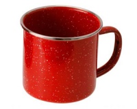 Кружка эмалированная с ободком GSI Cup Stainless Rim 350 ml red