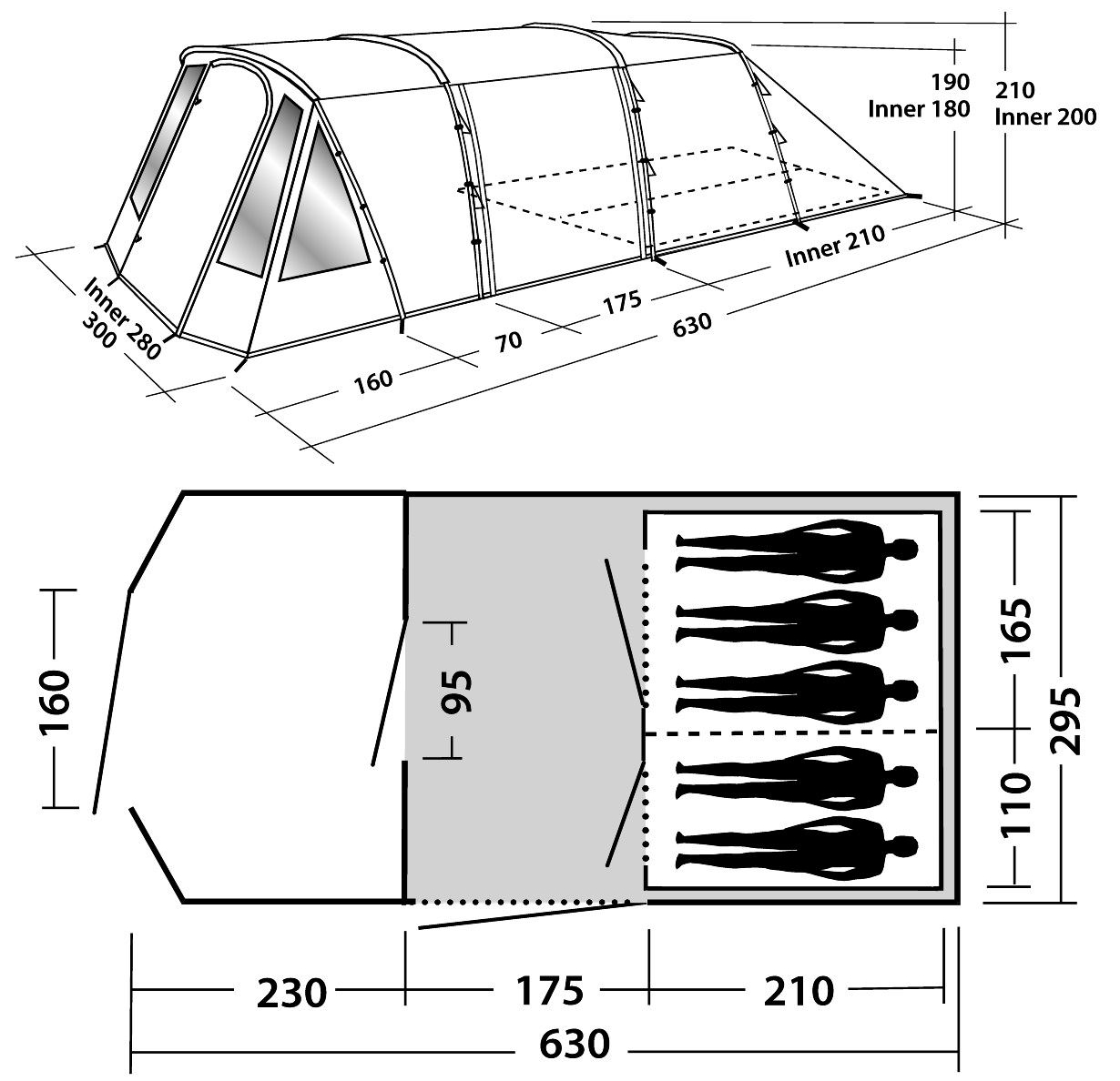 Схема Палатка Easy Camp Palmdale 500 Lux