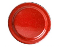 Тарелка эмалированная с ободком GSI Plate Stainless Rim 10.375 red